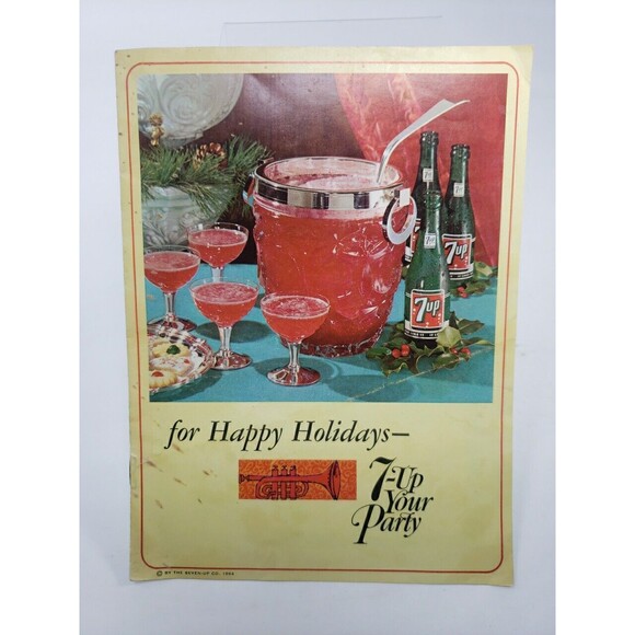 For Happy Holidays 7 Up Your Party 1964 Advertising Recipe Booklet St. Louis MO - Picture 1 of 12